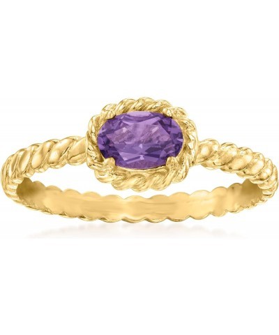 0.40 Carat Amethyst Twisted Ring in 18kt Gold Over Sterling $25.60 Rings