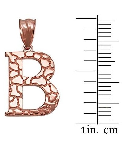 10K Rose Gold Nugget Initial Letter Alphabet Necklace 20.0 Inches Letter B $34.71 Necklaces