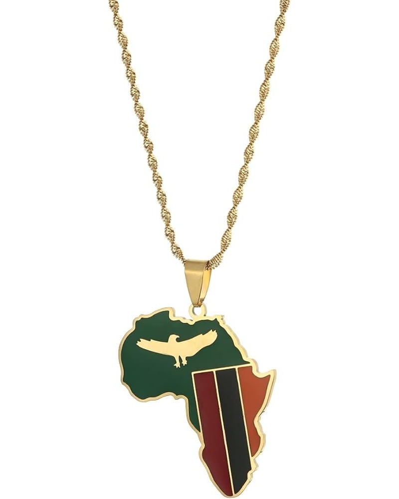 Africa Map Pendant Necklaces African of Maps Jewelry Charms Gold Color Africa Map Neckalce Zambia Gold $7.97 Necklaces