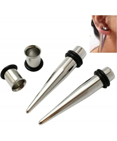 Stainless Steel Ear Gauge Taper Stretching and Single Flare Plugs Flesh Tunnel Kit (1G - 7mm) 2 Steel Tapers & 2 Steel Tunnel...