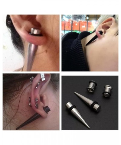 Stainless Steel Ear Gauge Taper Stretching and Single Flare Plugs Flesh Tunnel Kit (1G - 7mm) 2 Steel Tapers & 2 Steel Tunnel...