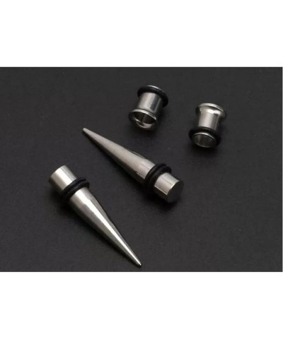 Stainless Steel Ear Gauge Taper Stretching and Single Flare Plugs Flesh Tunnel Kit (1G - 7mm) 2 Steel Tapers & 2 Steel Tunnel...