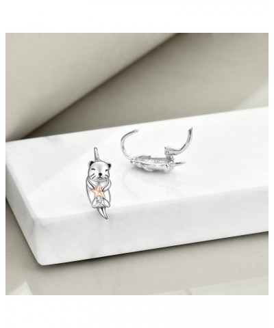 Otter Gifts for Women Girls Sterling Silver Otter Earrings Sea Otter Jewelry for Mother Sister Daughter $13.95 Earrings