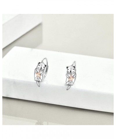 Otter Gifts for Women Girls Sterling Silver Otter Earrings Sea Otter Jewelry for Mother Sister Daughter $13.95 Earrings