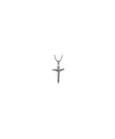 Fashion Jewelry，Pendant Necklace for Women Men's Stainless Steel Silver Vintage Jesus Cross Pendant Necklace Titanium Steel N...