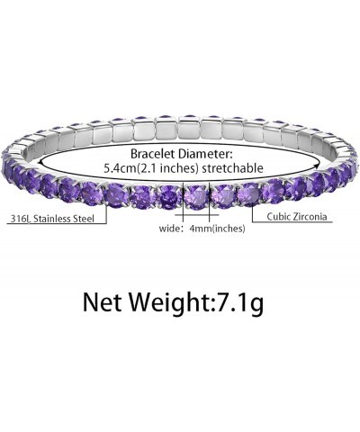 Cuff Tennis Bracelets for Women - Adjustable Stretch Wristband Cubic Zirconia Dainty Classic Tennis Bracelet Fashion Jewelry ...