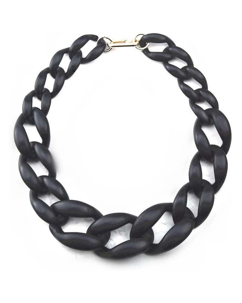 Large Collar Chunky Choker Fashion Acrylic Beads Link Choker Chain Necklace for Women Gifts Black $7.64 Necklaces