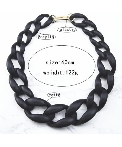 Large Collar Chunky Choker Fashion Acrylic Beads Link Choker Chain Necklace for Women Gifts Black $7.64 Necklaces