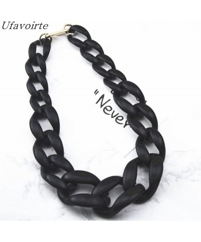 Large Collar Chunky Choker Fashion Acrylic Beads Link Choker Chain Necklace for Women Gifts Black $7.64 Necklaces