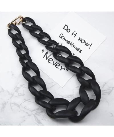 Large Collar Chunky Choker Fashion Acrylic Beads Link Choker Chain Necklace for Women Gifts Black $7.64 Necklaces