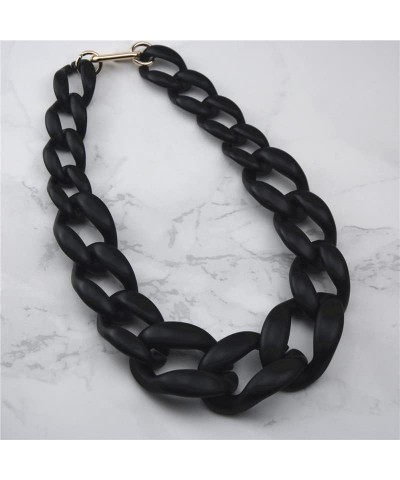 Large Collar Chunky Choker Fashion Acrylic Beads Link Choker Chain Necklace for Women Gifts Black $7.64 Necklaces