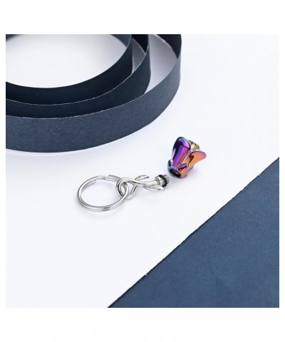 Rose Flower Urn Keychain Cremation Jewelry for Ashes, Stainless Steel Memorial Pendant Gift Funeral Keepsake Colorful $12.75 ...