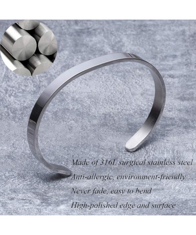 Inspirational Jewelry for Women Cuff Bangle Bracelets Stainless Steel Gifts Engraved Message she believed she could so she di...