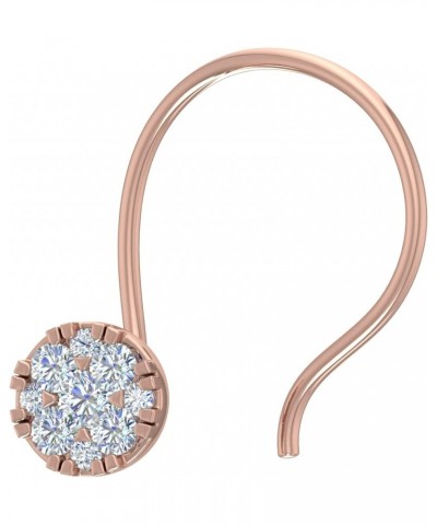 0.07 Carat Diamond Round Shaped Nose Pin in 14K Gold - IGI Certified Rose Gold $40.00 Body Jewelry