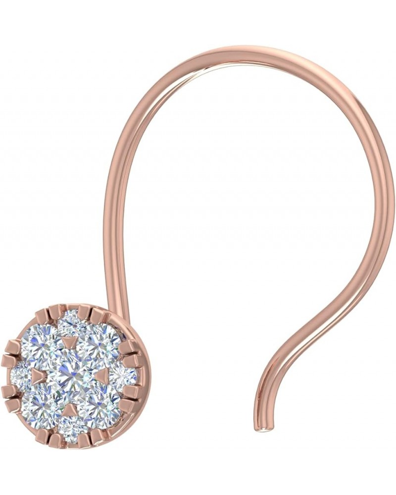 0.07 Carat Diamond Round Shaped Nose Pin in 14K Gold - IGI Certified Rose Gold $40.00 Body Jewelry