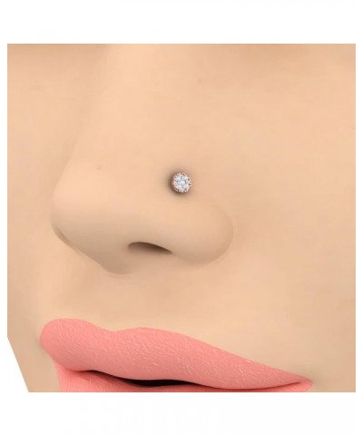 0.07 Carat Diamond Round Shaped Nose Pin in 14K Gold - IGI Certified Rose Gold $40.00 Body Jewelry