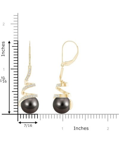 Natural Tahitian Cultured Pearl Drop Earrings for Women Girls in 14K Solid Gold | June Birthstone Jewelry Gift for Her | Birt...