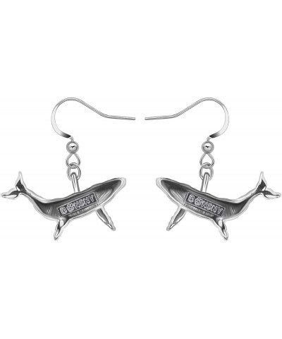 Mothers Day Gifts Enamel Cute Ocean Whale Earrings Dangle Zinc Alloy Whale Gifts for Women Mom Girls Charms Violet $10.02 Ear...