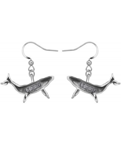 Mothers Day Gifts Enamel Cute Ocean Whale Earrings Dangle Zinc Alloy Whale Gifts for Women Mom Girls Charms Violet $10.02 Ear...