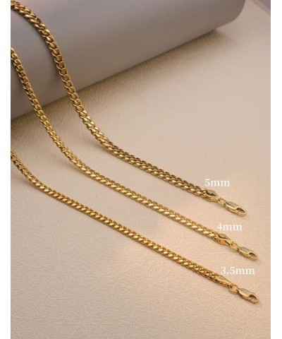 925 Sterling Silver Cuban Chain 3.5/4/5mm Necklace for Men Gold Cuban Link Curb Chain for Women 16-30 Inches 24 5mm Gold $15....