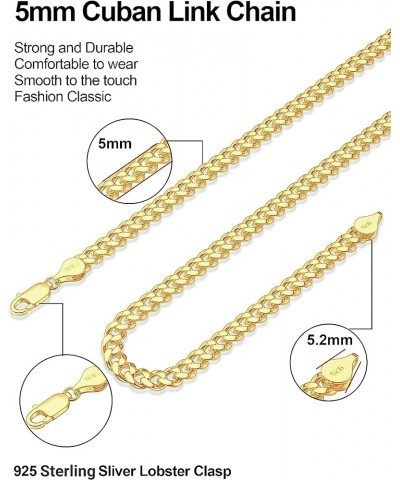 925 Sterling Silver Cuban Chain 3.5/4/5mm Necklace for Men Gold Cuban Link Curb Chain for Women 16-30 Inches 24 5mm Gold $15....