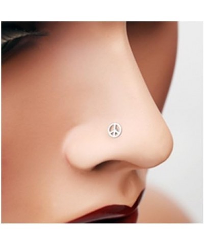 316L Surgical Steel Peace Sign Nose Stud Ring Choose Your Style 20G Straight Stud (10mm Post) $9.00 Body Jewelry