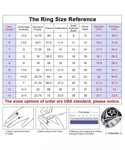 Satanic Jewelry Baphomet Goat Rings Sigil of Lucifer Satan Symbol Signet Ring for Men Woman Size 7/8/9/10/11/12/13/14 Persona...