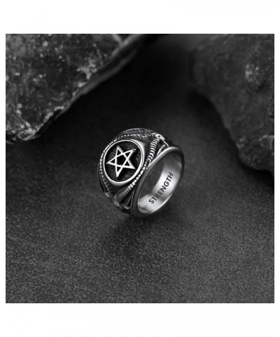 Satanic Jewelry Baphomet Goat Rings Sigil of Lucifer Satan Symbol Signet Ring for Men Woman Size 7/8/9/10/11/12/13/14 Persona...