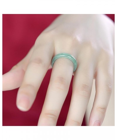 Light Green Jade Rings for Women, Ice Jadeite Jade Band Ring Genuine Natural Stone Jade Jewelry Crafts Gifts, Good Luck Jade ...