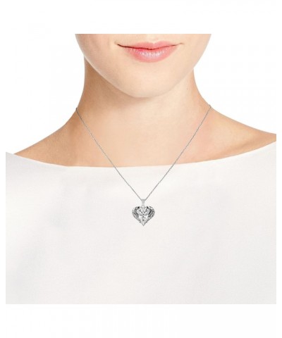 Celtic Love Entwined Wolves Couple Heart .925 Sterling Silver Necklace $18.04 Necklaces