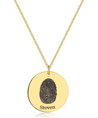 Personalized Actual Fingerprint Necklace Custom Handwriting Text Necklace Memorial Bereavement Jewelry-Personalized Fingerpri...