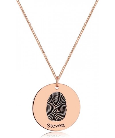 Personalized Actual Fingerprint Necklace Custom Handwriting Text Necklace Memorial Bereavement Jewelry-Personalized Fingerpri...