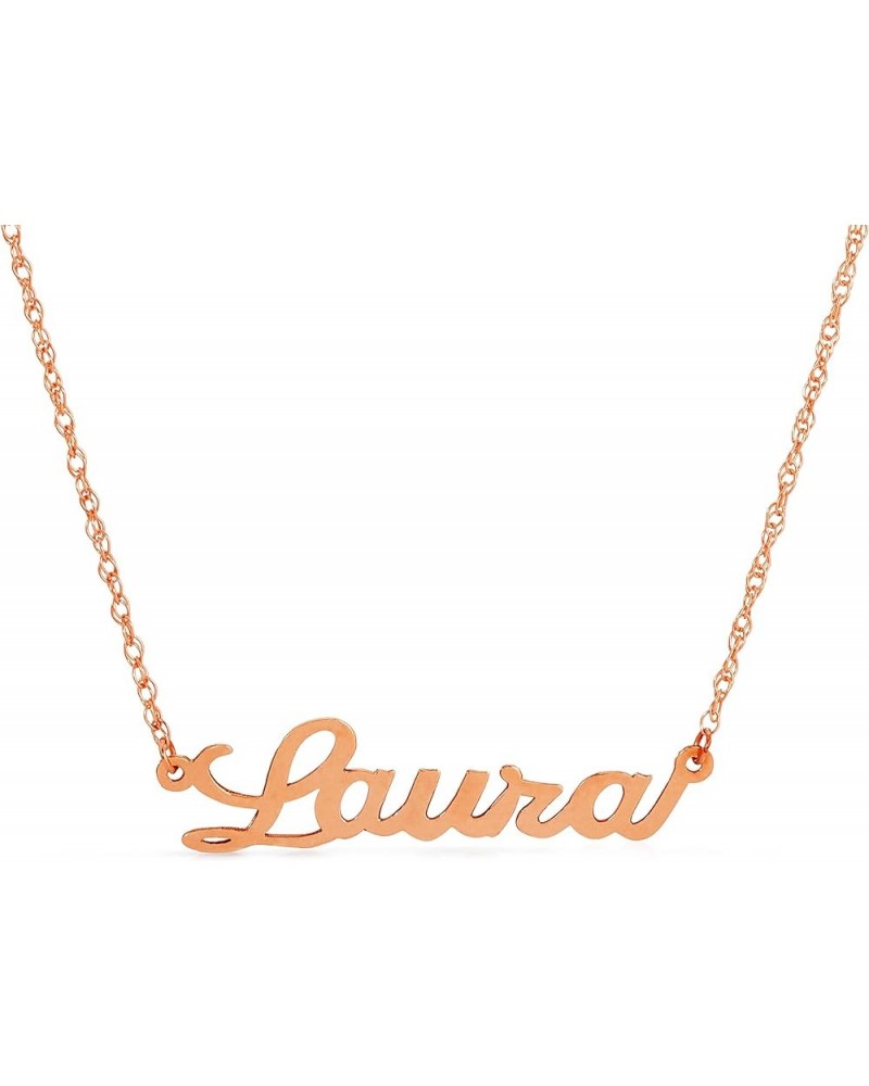 Laura Font 14k Solid Gold Custom Name Necklace Personalized Customizable Custom Made Any Name Mother Day Gift Women Nameplate...