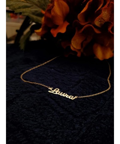 Laura Font 14k Solid Gold Custom Name Necklace Personalized Customizable Custom Made Any Name Mother Day Gift Women Nameplate...