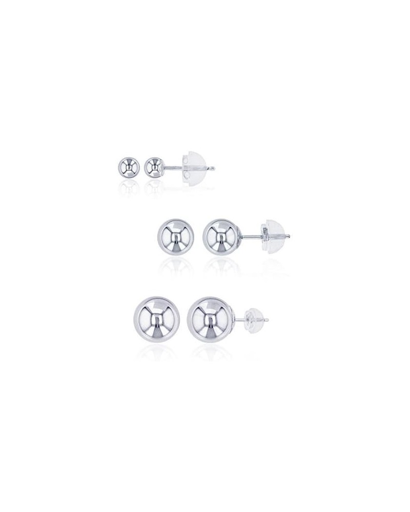 14k Yellow, White and Rose Gold Ball Stud Earrings for Women White Gold 468 Inches $27.52 Earrings