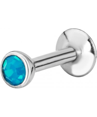 16g Tragus Earring, Helix Earring & Labret Piercing, Internally Threaded Simulated Opal Stud 6mm (1/4 Inch) Blue $7.94 Body J...