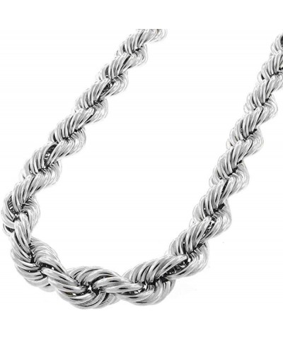 Sterling Silver Diamond Cut Rope Chain Necklace, 1MM 2MM 3MM 4MM 5MM 6MM 7.5MM Braided Rope Chain Necklace, 925 Sterling Silv...