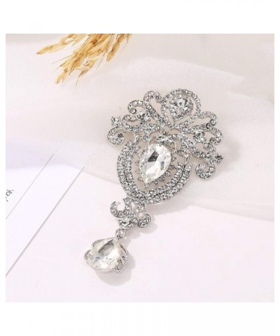 Christmas Pins and Brooches for women Ladies Crystal Trophy Diamond Crown Jewelry Brooch Coat Luxury Full Brooch Silver $8.25...