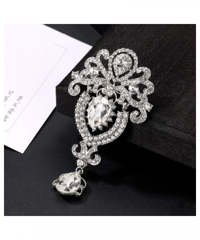 Christmas Pins and Brooches for women Ladies Crystal Trophy Diamond Crown Jewelry Brooch Coat Luxury Full Brooch Silver $8.25...