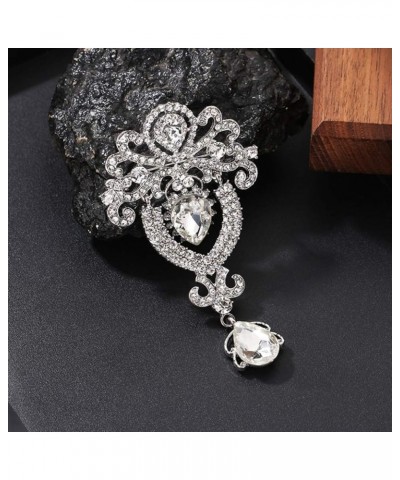 Christmas Pins and Brooches for women Ladies Crystal Trophy Diamond Crown Jewelry Brooch Coat Luxury Full Brooch Silver $8.25...