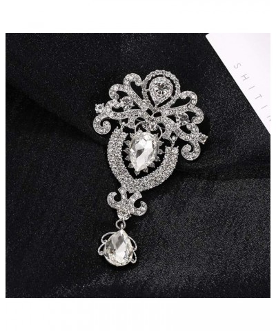 Christmas Pins and Brooches for women Ladies Crystal Trophy Diamond Crown Jewelry Brooch Coat Luxury Full Brooch Silver $8.25...