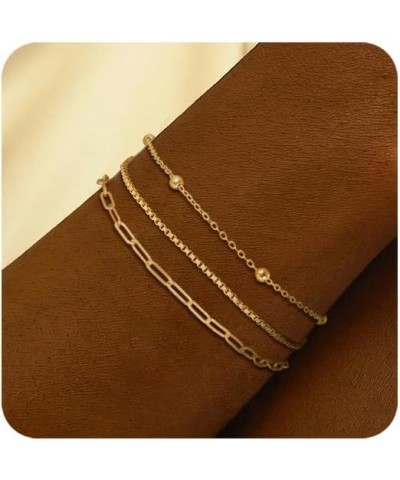 Bracelets for Women, Dainty Bracelets for Women Layered Adjustable Chain Length Jewelry Bracelets for Women and Teenagers (Go...