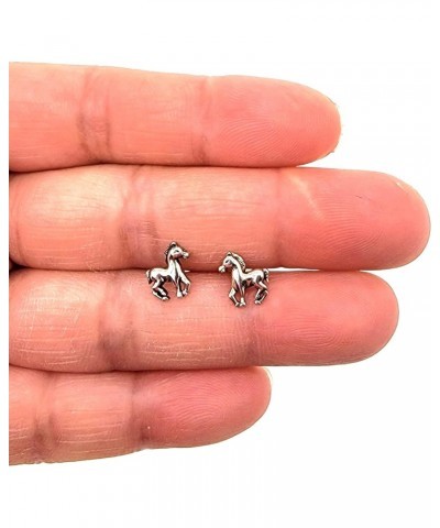 Horse .925 Sterling Silver Tiny Stud Earrings (Hypoallergenic) $10.61 Earrings