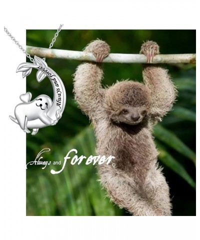 925 Sterling Silver Sloth Jewelry Set Sloth Necklace Sloth Earrings for Women Girls Happy Lazy Animal Gifts for Sloth Lovers ...