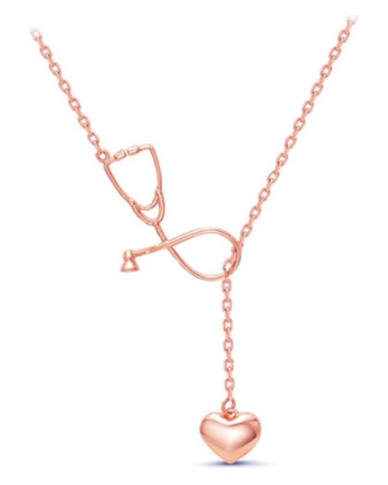 Stethoscope Heart Necklace Nurses Gifts for Doctors and Nurse Graduation Gift for Nursing School Students ROSE GOLD $6.50 Nec...