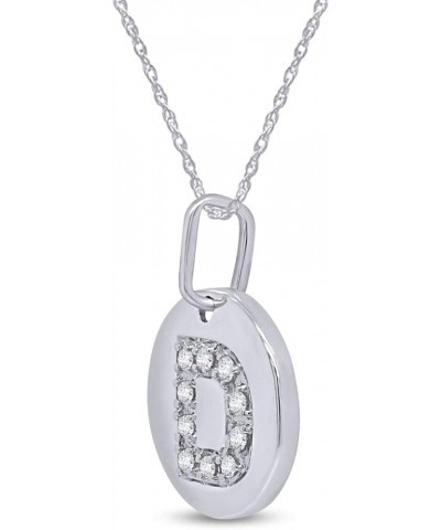 White Natural Diamond Initial A-Z Letter Disc Pendant Necklace in 14k Gold Over Sterling Silver "D" - Initial Pendant $35.20 ...