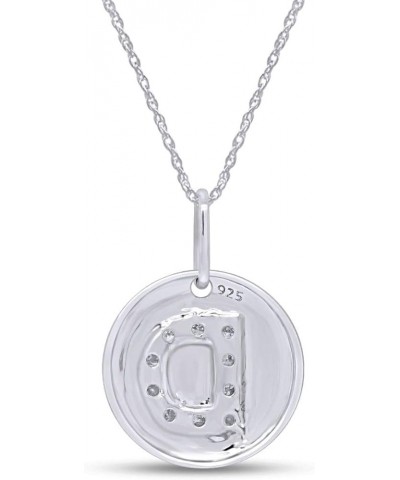 White Natural Diamond Initial A-Z Letter Disc Pendant Necklace in 14k Gold Over Sterling Silver "D" - Initial Pendant $35.20 ...