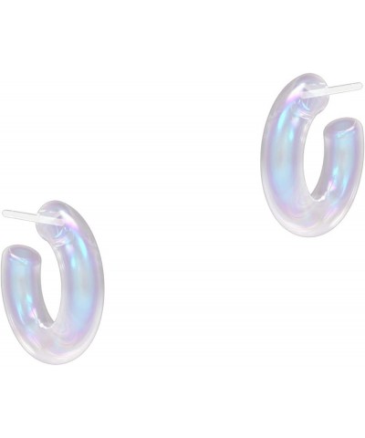 Acrylic Hoop Earrings For Women Trendy, Colorful Earrings, Transparent Hoop Earrings For Women With 925 Sterling Silver Post,...