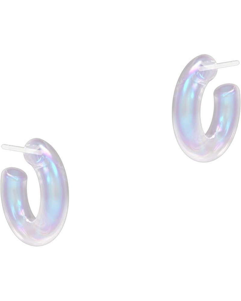 Acrylic Hoop Earrings For Women Trendy, Colorful Earrings, Transparent Hoop Earrings For Women With 925 Sterling Silver Post,...