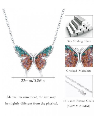 Opal Butterfly Necklace for Women 925 Sterling Silver Dainty Cute Butterfly Charm Jewelry Delicate Pendant Butterfly Necklace...